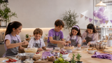Festas de aniversário Kidchen — crianças a cozinhar