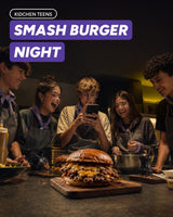 Kidchen Teens - Smash Burger Night - workshop de smash burgers para adolescentes em Lisboa