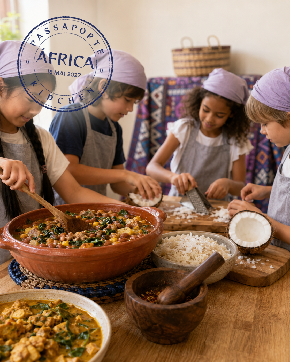 Workshop Sabores que Falam Português · Passaporte Kidchen África · 15 maio