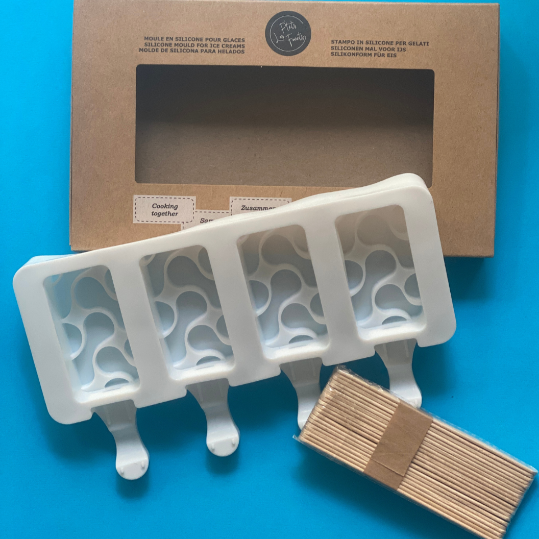 Molde de silicone para 4 moldes mini gelados