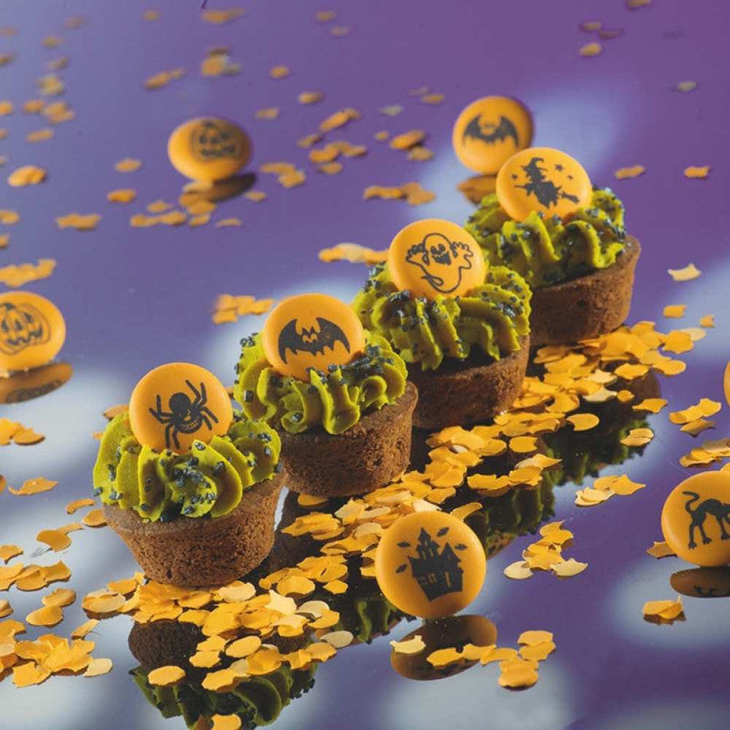Decorações em Açúcar Halloween – 24 Peças para Doces Assustadoramente Deliciosas!
