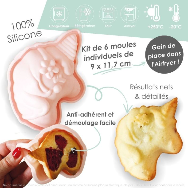 Formas Silicone Unicórnio Airfryer | Pack 6