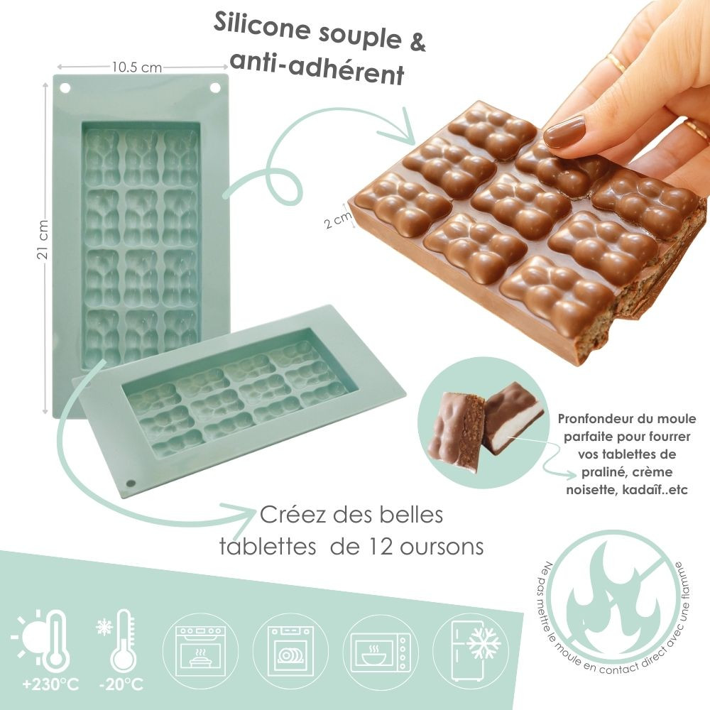 Silicone Mould 12 Bears for Artisan Chocolate