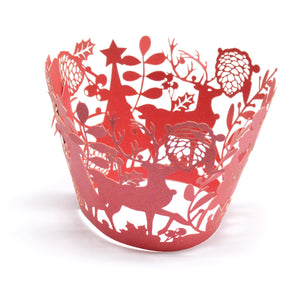 Contorno de cupcakes Natal  (12 unidades)