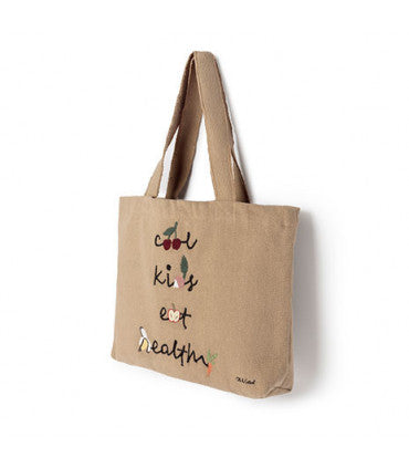 Tote bag "cool kids eat healthy"