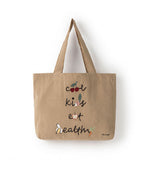 Carregar imagem no visualizador da galeria, Tote bag &quot;cool kids eat healthy&quot;
