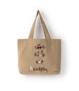 Tote bag "cool kids eat healthy"