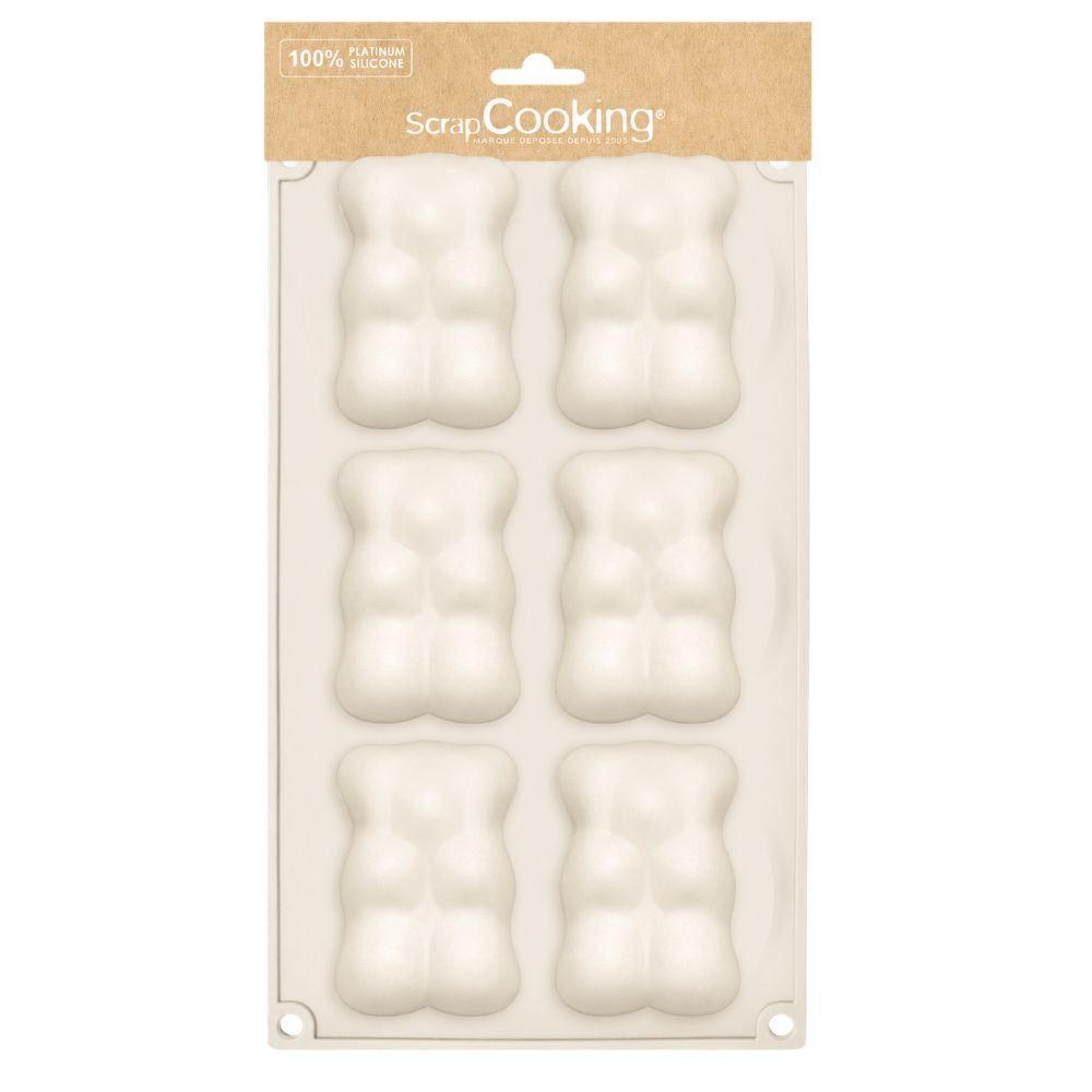 Molde Silicone 6 Bolos Ursinhos