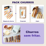 Pack Churros: máquina, preparado e copos. Churros sem fritar
