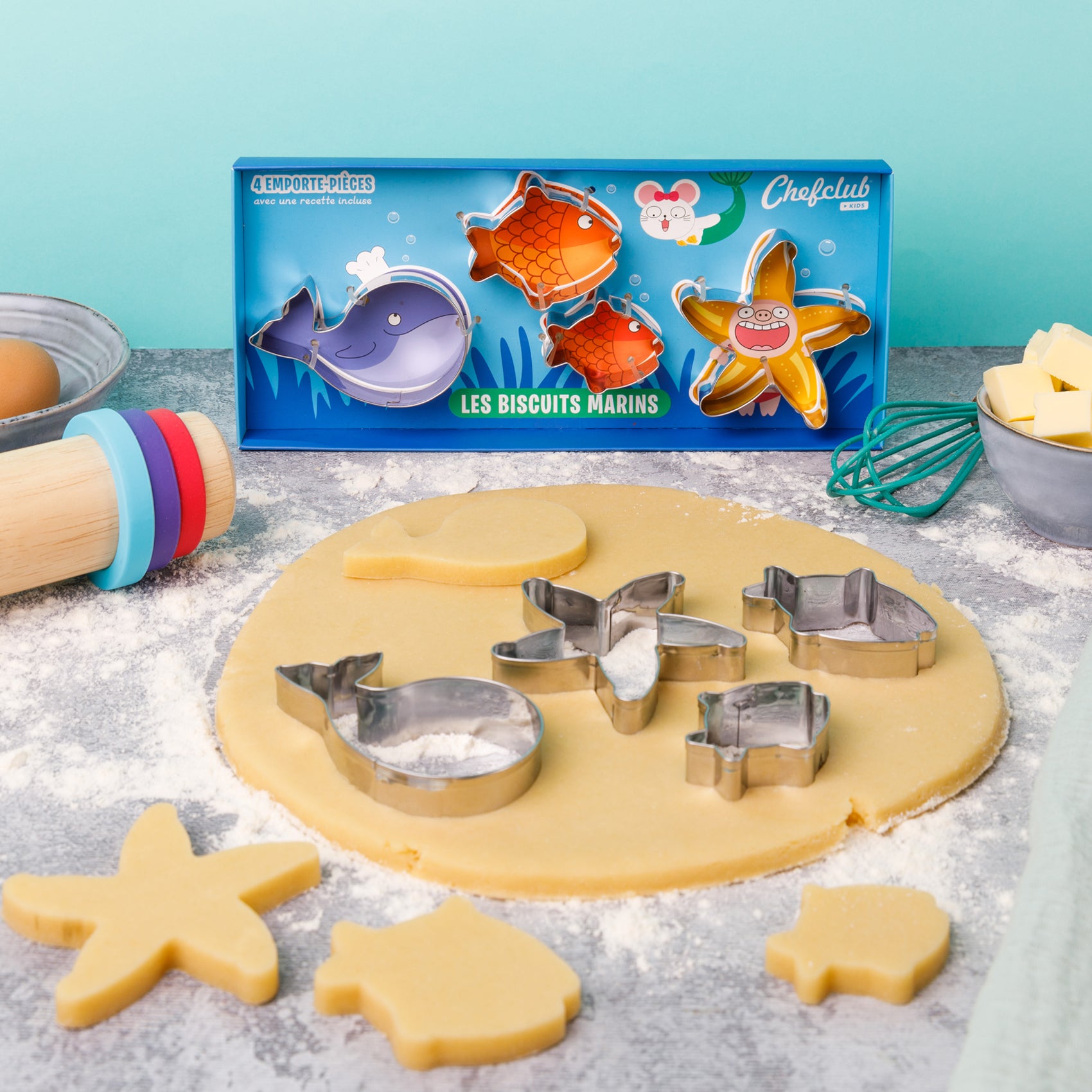 Conjunto de cortadores animais marinhos