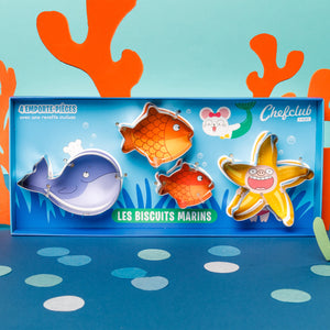Conjunto de cortadores animais marinhos