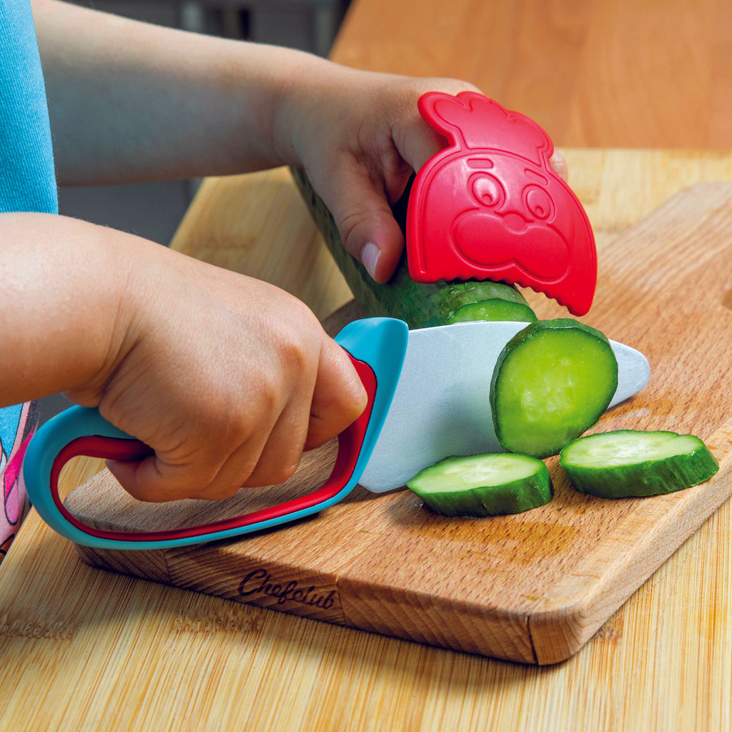 Little Chef faca faca criança set segurança nylon fruta faca placa de corte  dobrar serrilhada lâmina cor crianças de segurança cozinha utensílios de