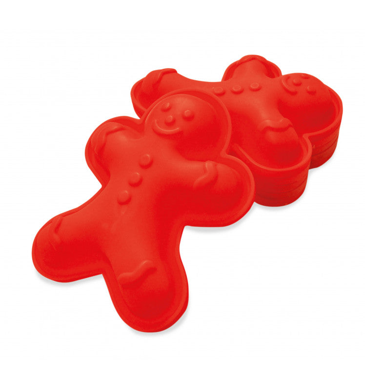 6 individual gingerbread man silicone molds