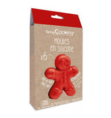 6 individual gingerbread man silicone molds