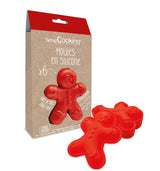 6 individual gingerbread man silicone molds