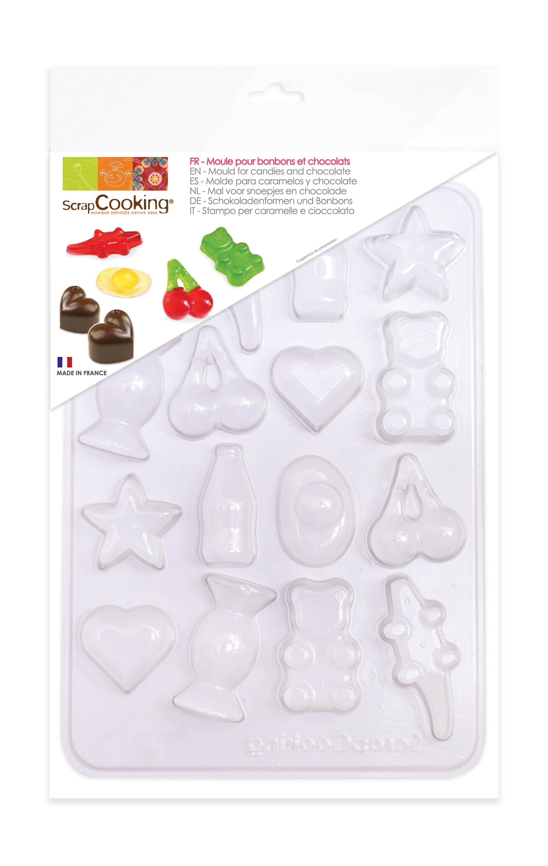 Molde rigido para gomas e chocolates