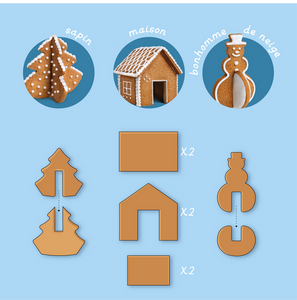 Conjunto cortadores bolachas Natal 3D