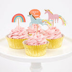 Carregar imagem no visualizador da galeria, Conjunto de cupcakes unicórnio (24 unidades)
