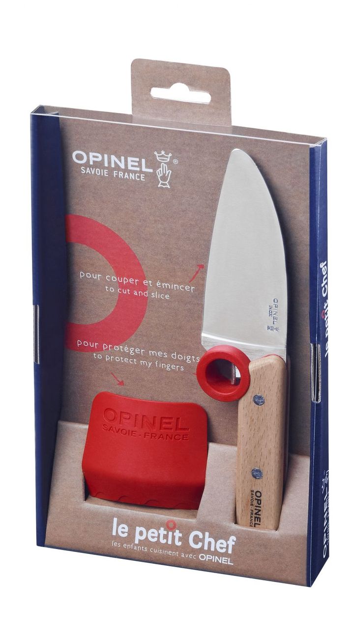 Conjunto faca e protetor de dedos pequeno chef Opinel
