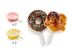 Moldes para gelados em silicone - donuts e pretzel